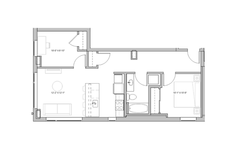 bedroom floor plan of a modern apartment in white secrecy